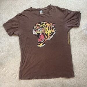 Ed hardy Brown Graphic Tiger T-Shirt